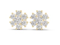 Round Blossom Cluster Studs - Gold