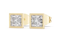 Princess Full Bezel Studs - Gold