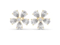 Pear Petal Flower Studs - Gold