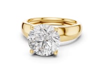 Round Wide Dome Solitaire Engagement Ring - Gold
