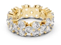 Two-Row Staggered Round Eternity Band - Gold