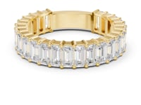 Vertical Emerald-Cut Shared-Prong Full Eternity Band - Gold