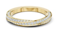 Twisted Two-Row Pave Band - Gold