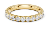 Small French Pave Half Eternity Band - Gold