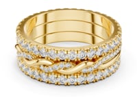 Twist Center Triple-Row Eternity Band - Gold
