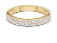 Slim Three-Row Pave Dome Eternity Band - Gold