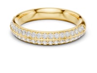 Two-Row Pave Dome Band - Gold
