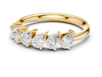 Slanted Pear Half Eternity Band - Gold