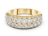 Scalloped Edge Round Cluster Half Band - Gold