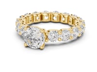 Round Solitaire Eternity Engagement Ring - Gold