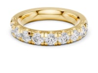 Round Shared-Prong Half Eternity Band — Small