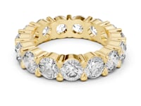 Round Shared-Prong Grand Full Eternity Band - Gold