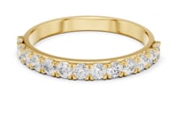 Round Slim Shared-Prong Half Eternity Band - Gold