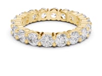 Open-Back Shared-Prong Round Eternity Band - Gold