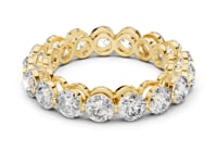 Round Shared-Prong Bubble Gallery Eternity Band - Gold