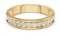 Round Bead-Set Channel Full Eternity Band - Gold