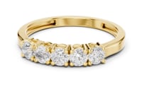 Open-Frame Five-Stone Round Anniversary Band - Gold