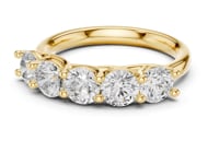 Round Five-Stone Trellis Anniversary Band - Gold