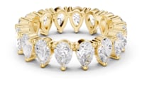 Pear Upright Shared-Prong Full Eternity Band - Gold