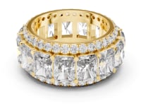 Radiant Eternity Band with Pave Edges - Gold
