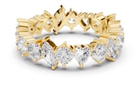 Marquise, Heart and Round Alternating Eternity Band - Gold
