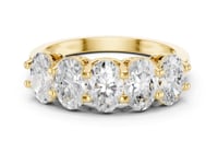 Oval Five-Stone Shared-Prong Anniversary Band - Gold
