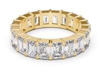 Emerald-Cut Shared-Prong Full Eternity Band - Gold