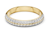 Knife-Edge Double-Row Pave Half Band - Gold