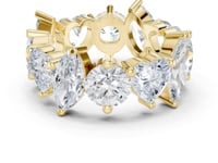 Heart, Marquise and Round Scatter Full Eternity Band - Gold