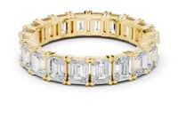 Upright Emerald-Cut Full Eternity Band - Gold