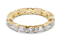 Emerald and Oval Alternating Eternity Band - Gold