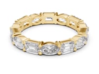 East-West Oval and Emerald Eternity Band - Gold