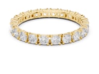 Cushion Shared-Prong Slim Full Eternity Band - Gold