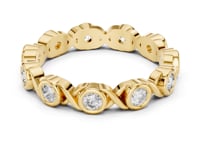 Bezel-Set Round Infinity Link Eternity Band - Gold