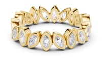 Bezel-Set Marquise Eternity Band - Gold
