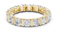 Open-Back Bar-Set Round Eternity Band - Gold