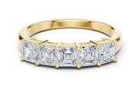 Asscher Five-Stone Shared-Prong Band - Gold