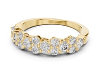 Alternating Round Cluster Half Band - Gold