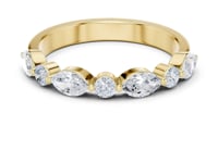 Alternating Marquise and Round East-West Band - Gold