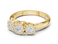 Trilogy Diamond Cluster Ring - Gold