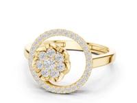 Swirl Halo Cluster Ring - Gold