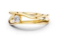 Round Solitaire Twist Ring - Gold