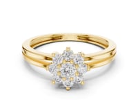 Round Floret Crown Ring - Gold