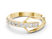 Round Crest Wrap Ring - Gold