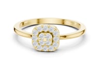 Round Cluster Cushion Frame Ring - Gold