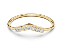 Round Chevron Crest Ring - Gold