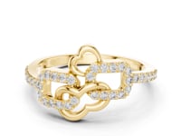 Rose Outline Pave Ring - Gold
