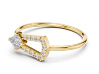 Princess Open Loop Pave Ring - Gold