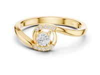 Petite Round Diamond Swirl Wrap Ring - Gold