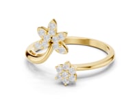 Petal and Floret Open Ring - Gold